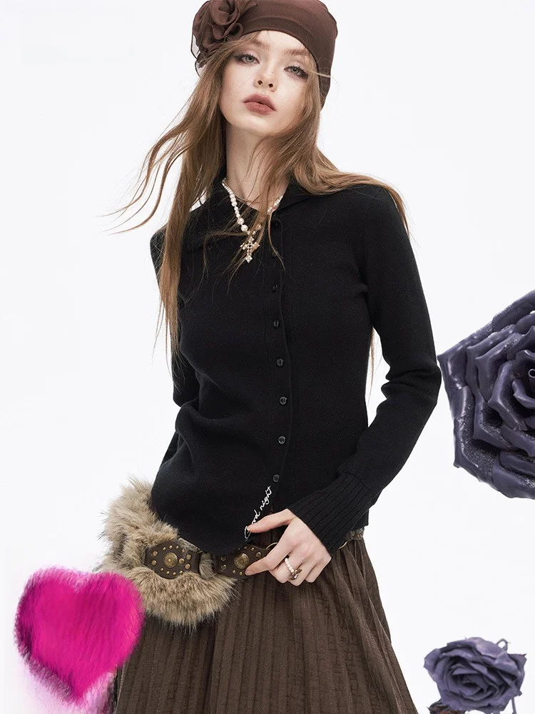 

Облегающий трикотаж с вышивкой, женская внутренняя одежда Fairy's ket Witch Tea Par, повседневный трикотаж Long Sve, мягкое полиэфирное волокно