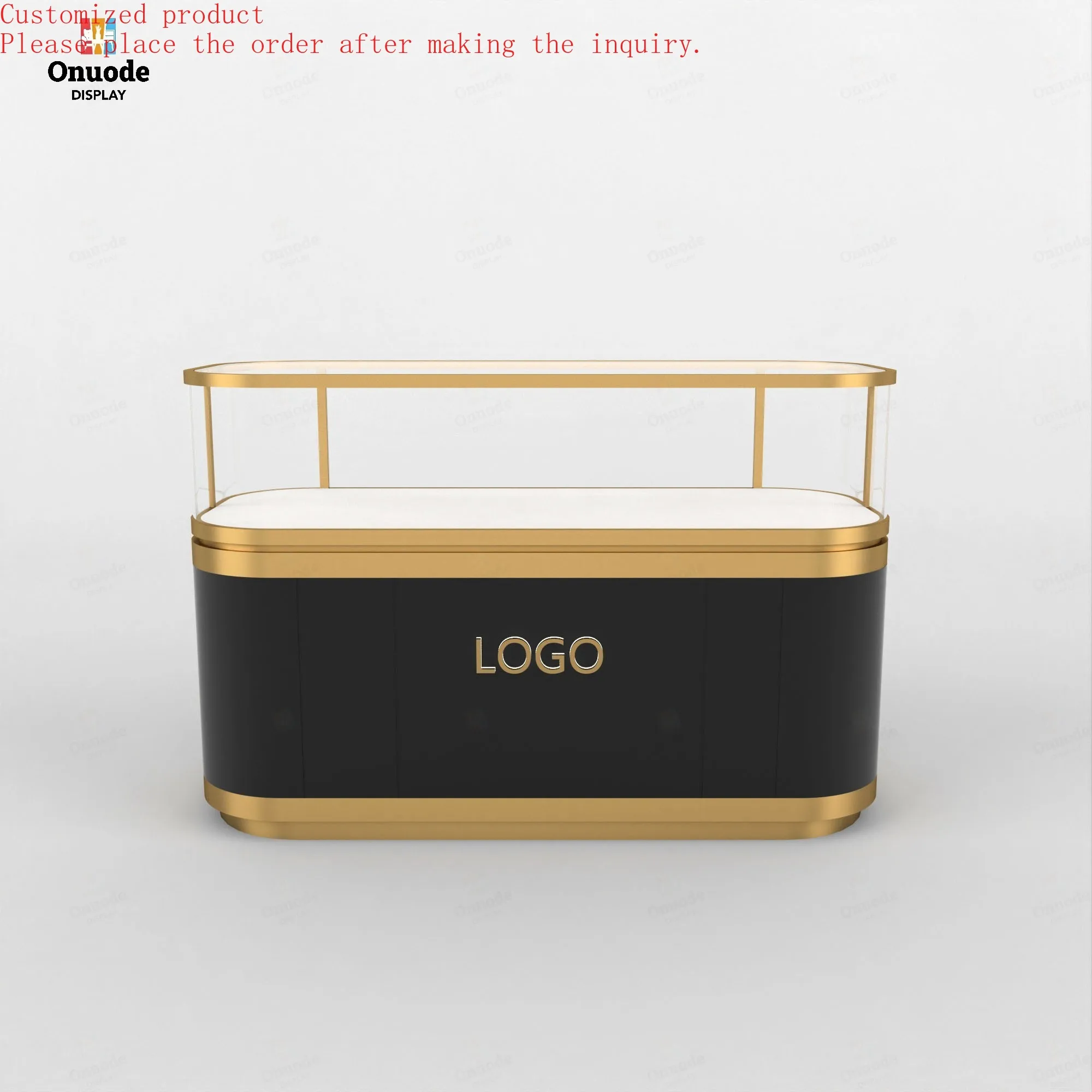 

Custom.High-End Custom Wooden Jewelry Display Stand with LED Light Elegant Showcase Cabinet for Shops and Exhibits