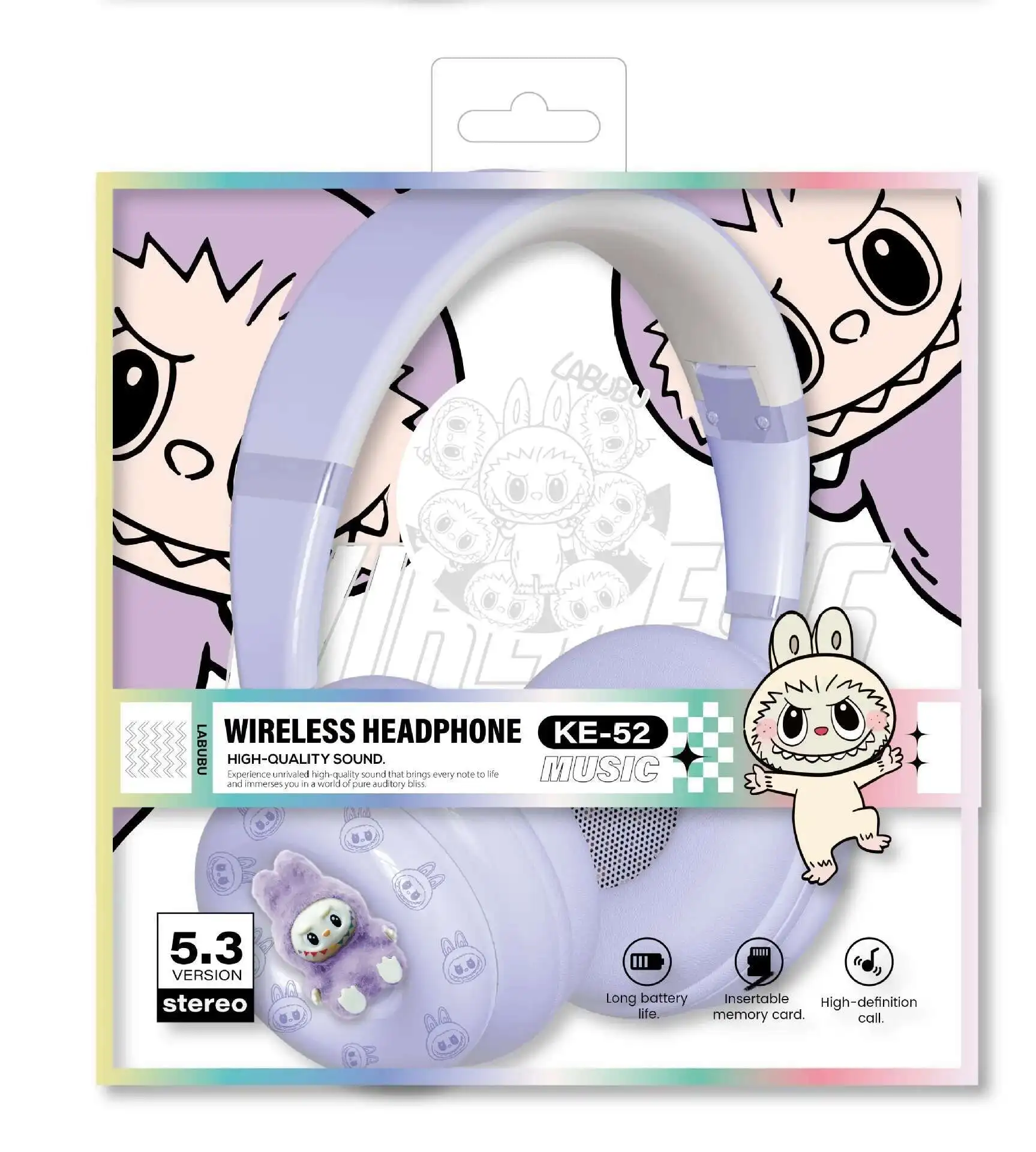 

Cute Head Mounted Earphones Plush Toy Doll Doughnut Shaped Earphones Cartoon Design Foldable Bluetooth Earphones Children's Gift