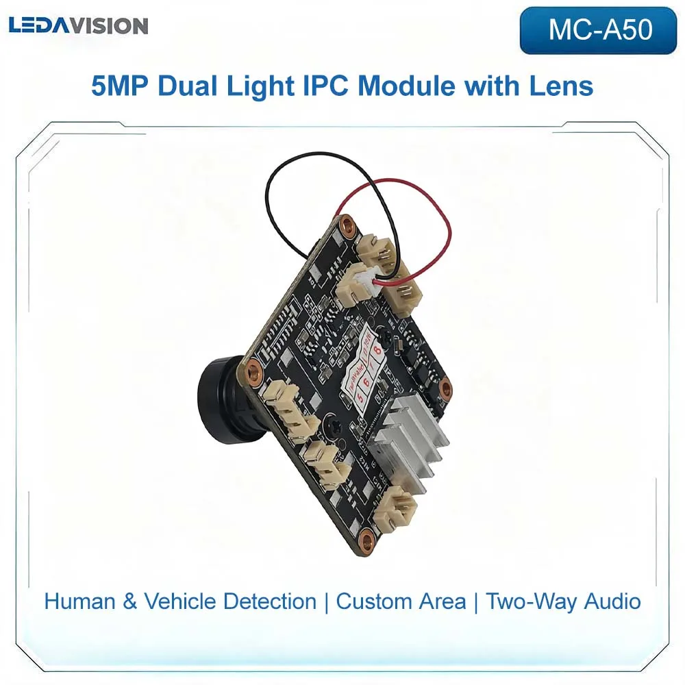 MC-A50 with Lens 5MP Dual Light IPC Module SSC375A+SC5336 25FPS ONVIF Intelligent AI Human Detection Security Surveillance Board