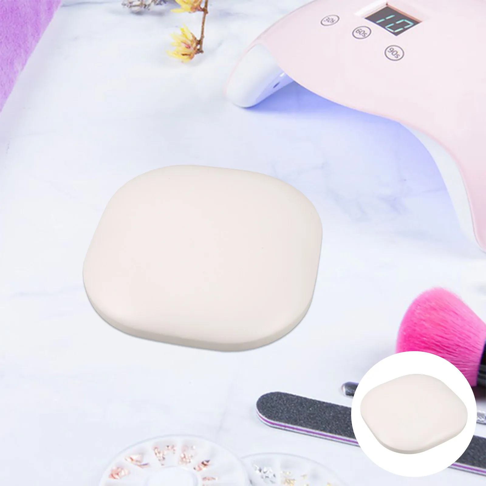 Nail Arm Rest for Elbow Black 6.29x6.29x0.98 Inch Comfortable Manicure Handrest Cushion Nail Salon Supplies Equipment