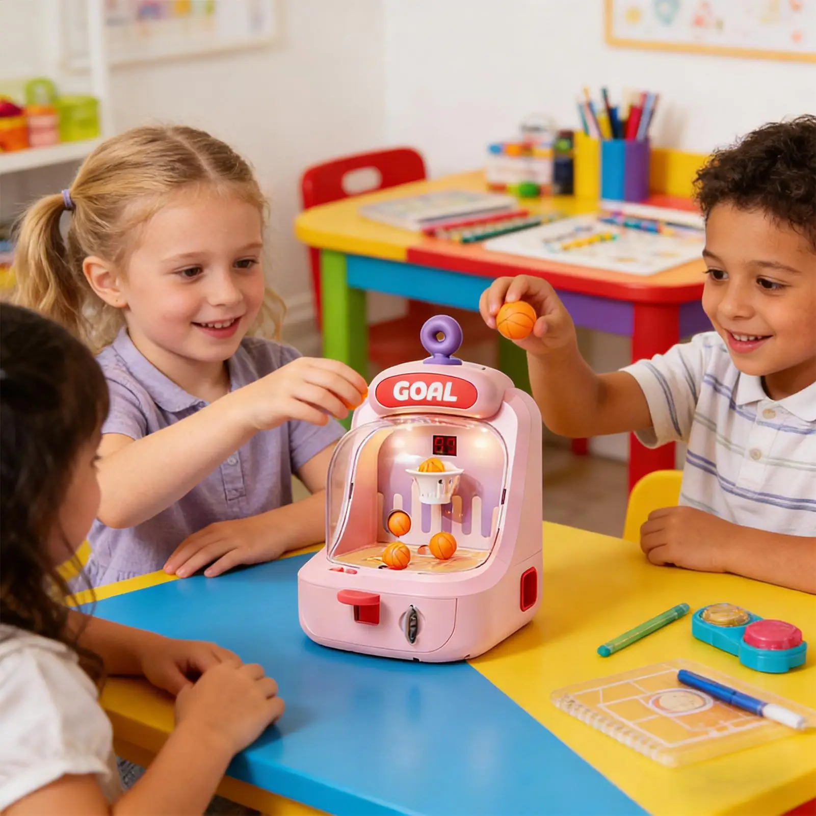 Mini Gra w Koszykówkę Edukacyjna Zabawka Sportowa Piłka Treningowy Rozwój Mysli Zabawki dla Chłopców Dziewcząt Uczniów Graczy Do Domu Pokoju Zabaw Klasy