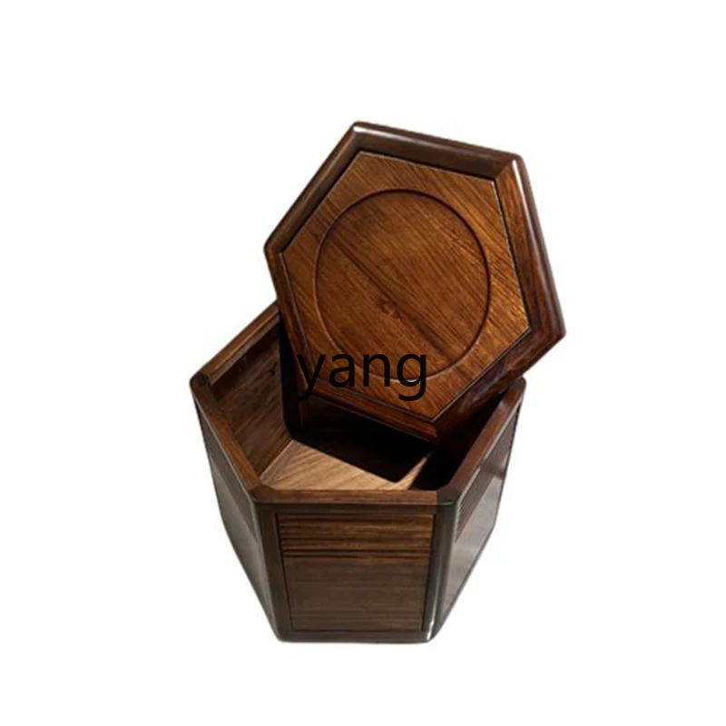 

LMMnew Chinese style all solid wood low stool ebony wood home dressing storage hexagonal stool zen