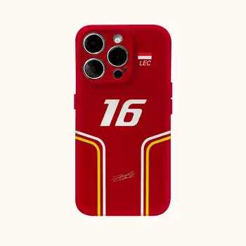 Pouzdro na telefon F1 C-Charles L-Leclerc pro iPhone 16 15 14 13 12 11 X XS XR XSMAX 7 8 Pro Max Plus Dvouvrstvý zadní kryt 12 nejlepší prodej Kryt Formule 1 pro iPhone X - №9