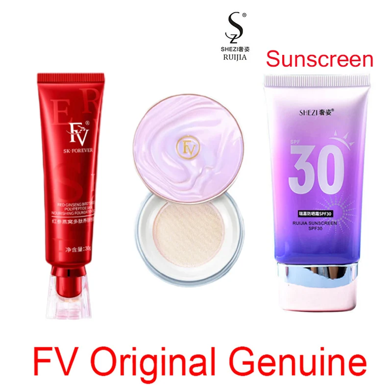 FV Face Primer Comb Face Base Concealer Makeup Eye Contour Spot Concealer Dark Circle Correcting Oil-Free Skin Foundation