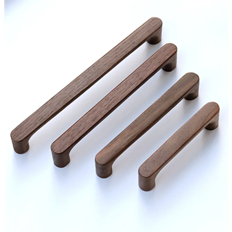 Natural Wooden Cabinet Handle Cupboard Door Knob and Handle Kitchen Drawer Pulls Wardrobe Door Handles for Furniture Hardware