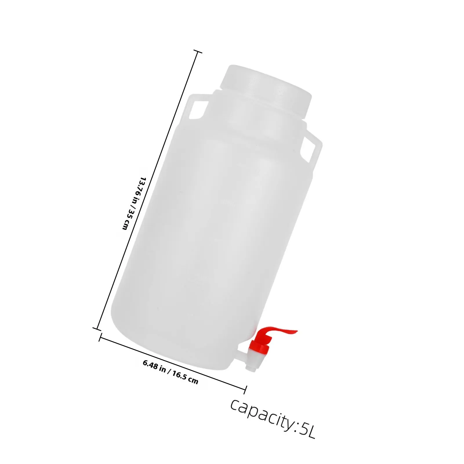 5L Plastic Spigot Bottle Lab Reagent Dispenser Cap Easy Pour Faucet for Water Quality Monitoring Reagent Storage