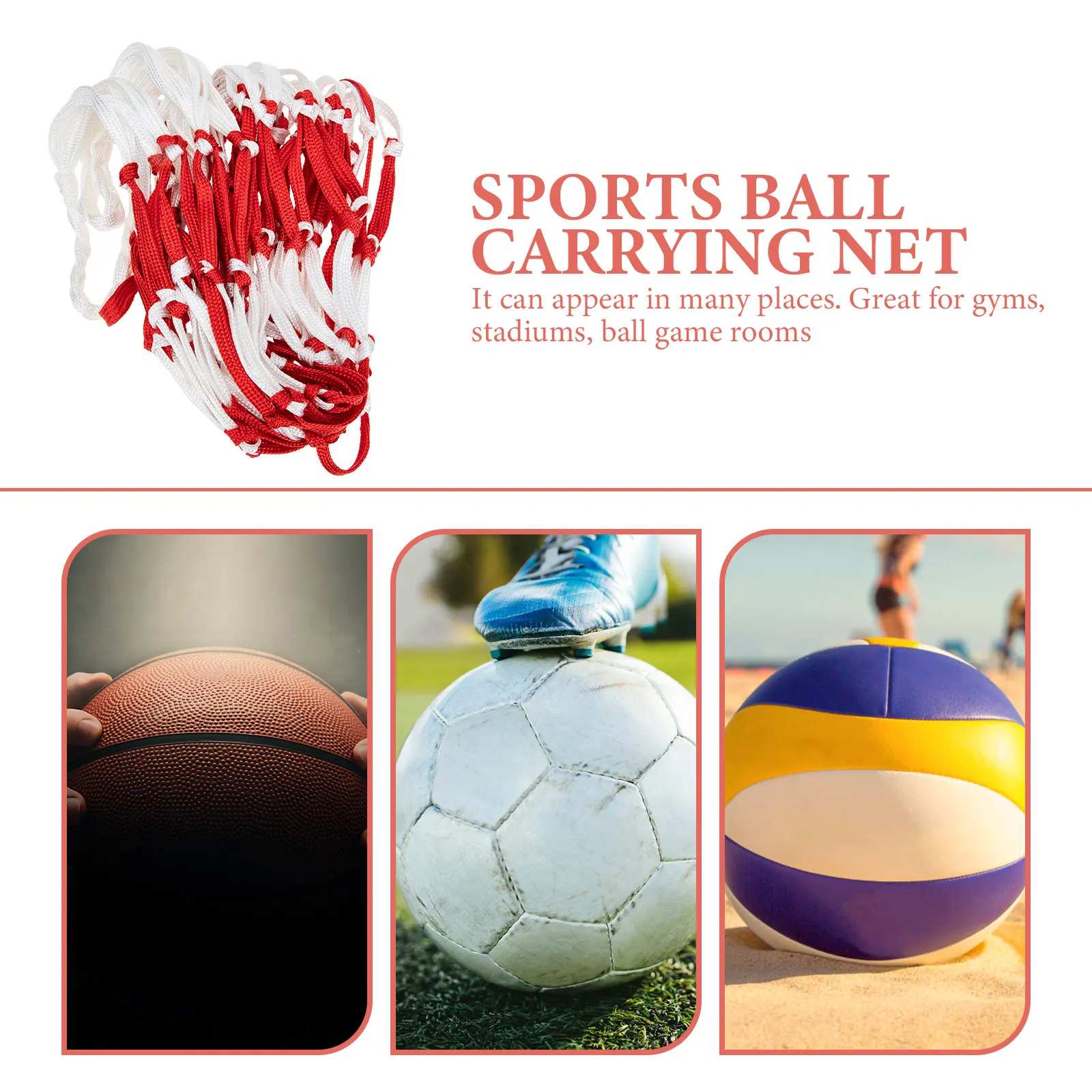 

Basketball Net Lightweight Sports Ball Bag Portable Training Storage Mesh Organizer for Soccer Volleyball Gym Portable