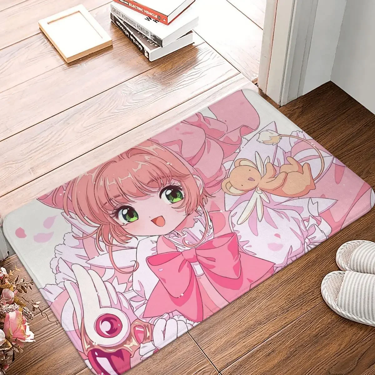 Cardcaptor Sakura Anime Bath Non-Slip Carpet Cherry Blossom Magical Girl Living Room Mat Entrance Door Doormat Home Decor Rug