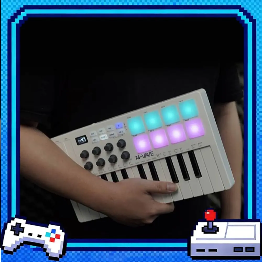 M-VAVE 25-Key MIDI Control Keyboard SMK-25 Bluetooth Wireless Keyboard MIDI Portable Keyboard MIDI Controller Rechargeable Music