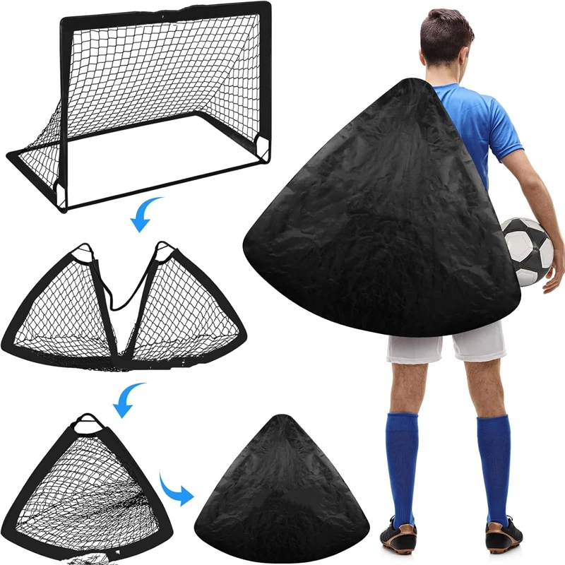 2 แพ็คเด็กฟุตบอลชุดเป้าหมายสุทธิ & Ball Pop Up แบบพกพา Backyard อุปกรณ์การฝึกอบรมสําหรับอายุ 3-16 เกมเยาวชนกลางแจ้งของขวัญ