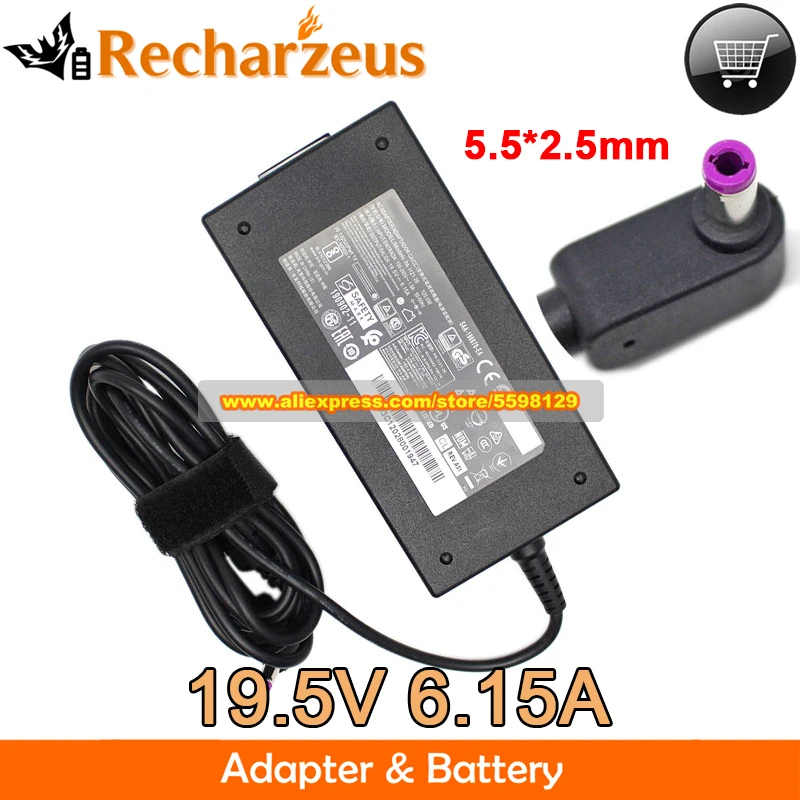 Genuine Liteon PA-1121-26 AC Adapter 19.5V 6.15A Charger for Machenike T58 SERIES Laptop Power Supply 5.5*2.5mm