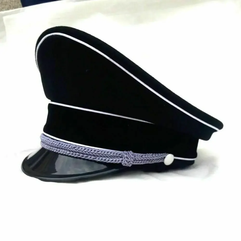 

REPRO WWII German Army M32 Officer Visor Hat Military Cap Black Reproduction Military Reenactment WW2