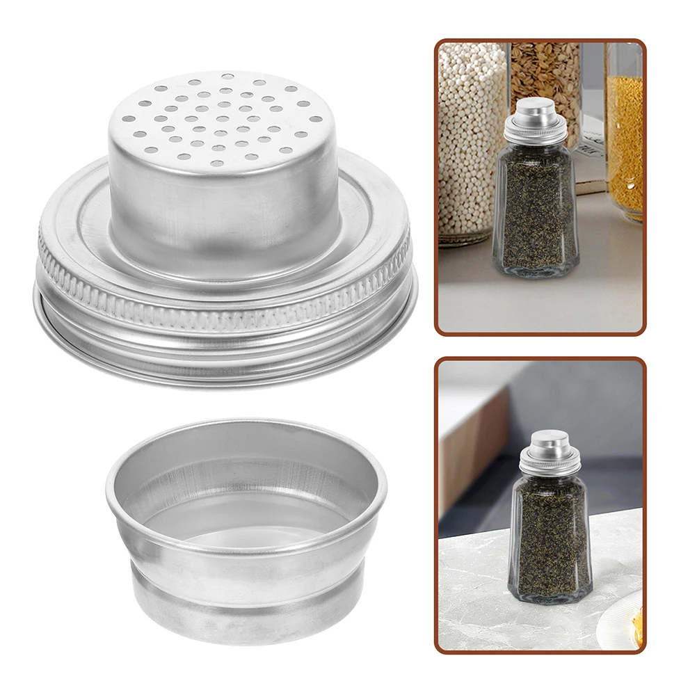 

4pcs Stainless Steel Mason Jar Lids Mixing Spices Bottle Lids Sugar And Flour Container Cover Fits Regular Mouth Canning Jars