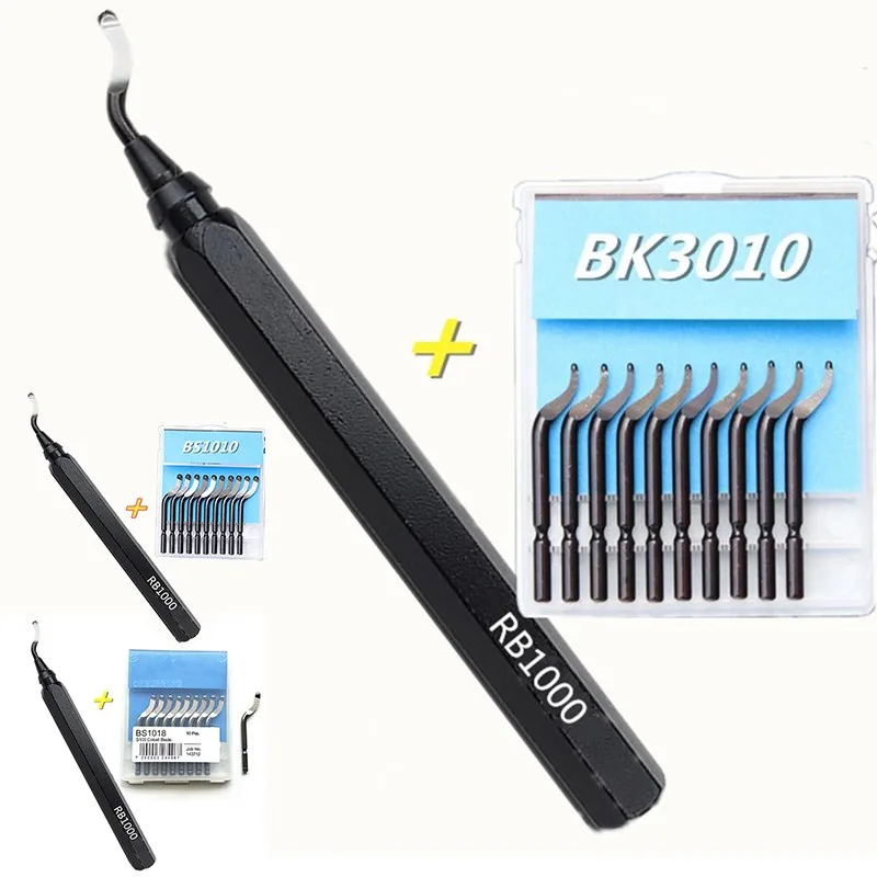 RB1000 أداة إزالة الأزيز المعدني بمقبض ، مزيل المقبض ، أداة القطع ، شفرة إزالة الأزيز الدوارة ، الألومنيوم والنحاس ، 10 ~