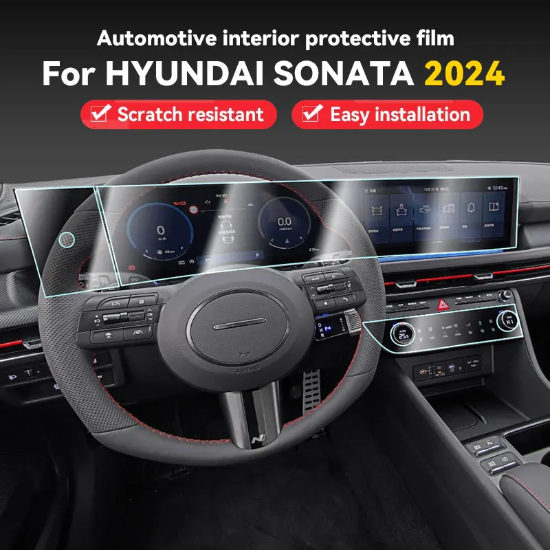 

For HYUNDAI SONATA 2024 Car Interior Protective Film Center Sonsole Navigation Instrucment Anti-Scratch Repair Sticker TPU