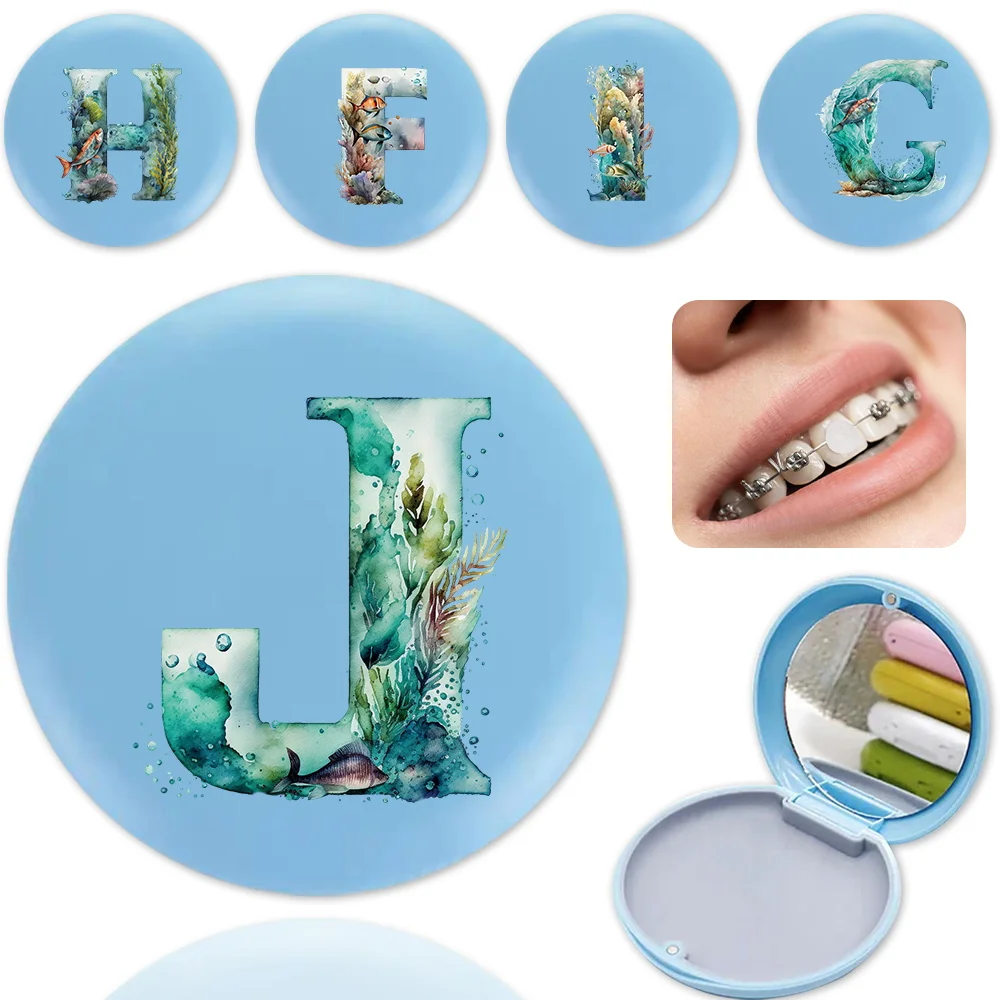 

Portable Teeth Box Retainer Braces Case Tooth Organizer Aligner Case Orthodontic Mouth Guard Holder Travel Fish Letter Pattern