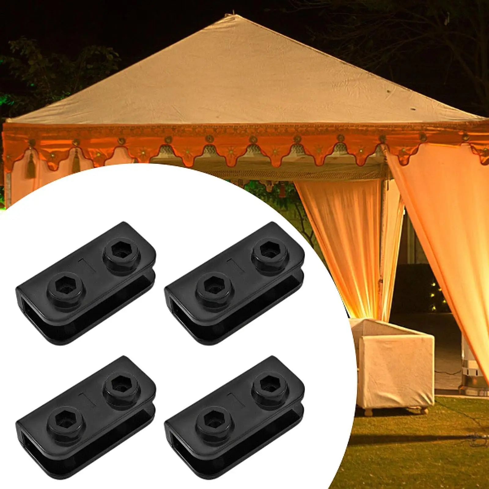 4Pcs/Set Tent Rectangular Brackets, Popup Spare Parts, Portable Equipment,Repair Center Connector for Hiking,Traveling