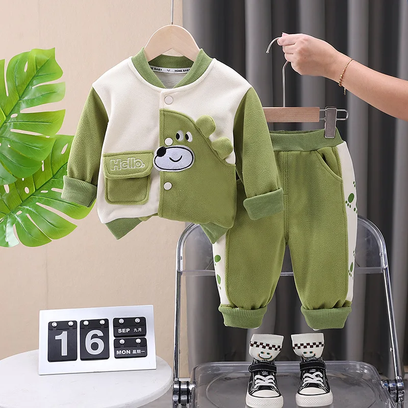 

New Winter Baby Girls Clothes Suit Children Boys Casual Thicken Warm Jacket Pants 2Pcs/Sets Infant Fashion Costume Kids Outfits