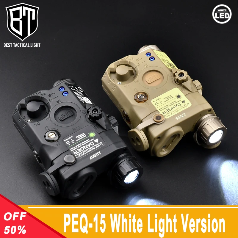 WADSN Tactical PEQ15 Nylon Plastic Only White Light Version Laser Hunting LED Scout Light With Pressure Switch Fit 20mm rail