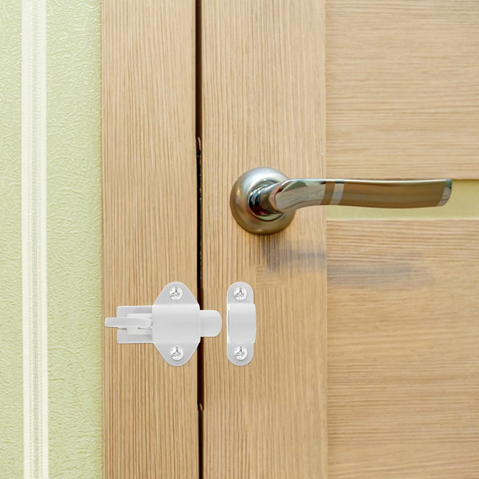 

1Set Self-Closing Latches for Sliding Doors Windows Aluminum Alloy Spring Loaded Door Bolt Lock Security Slide Latch Hardware