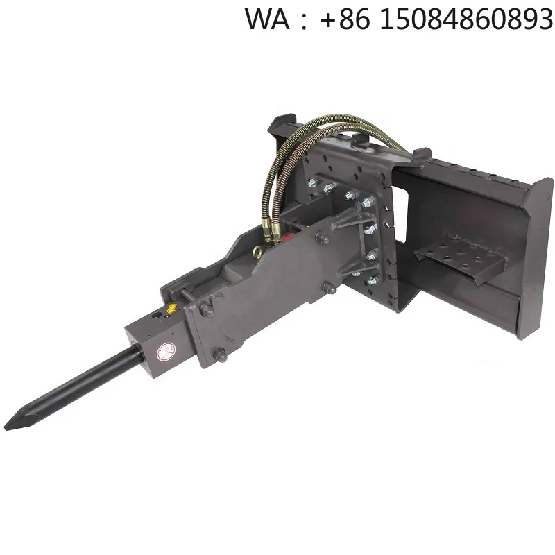 Mini Skid Steer Loader Hydraulic Rock Breaker Hammer Attachment, Compact Accessory For Small Farm Road Demolition Jobs