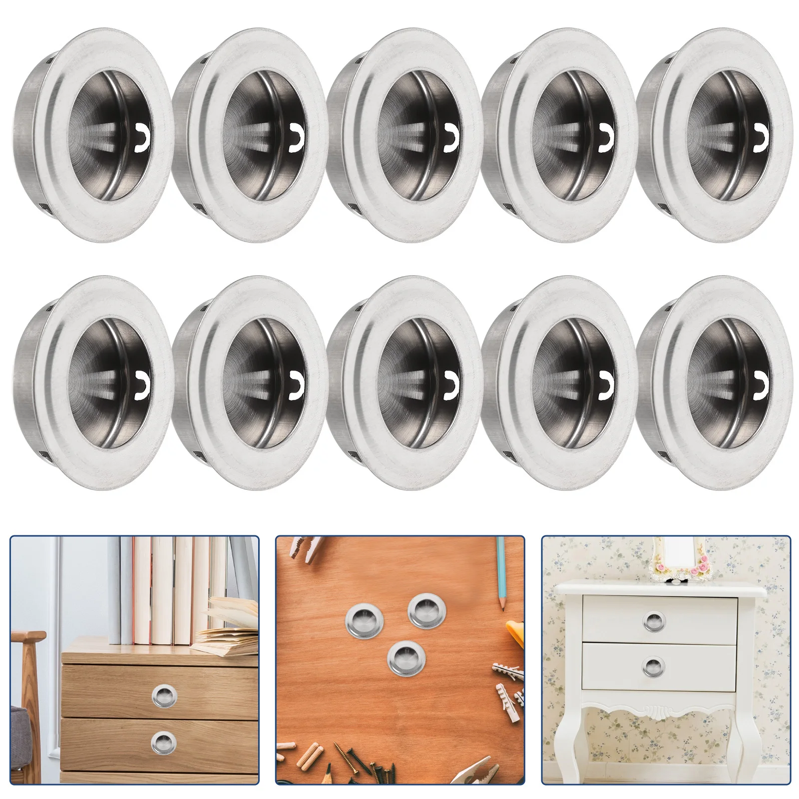 

10Pcs Durable Stainless Steel Cabinet Pull Handle for Sliding Closet Doors Wardrobes Drawers Modern Look Door Handle