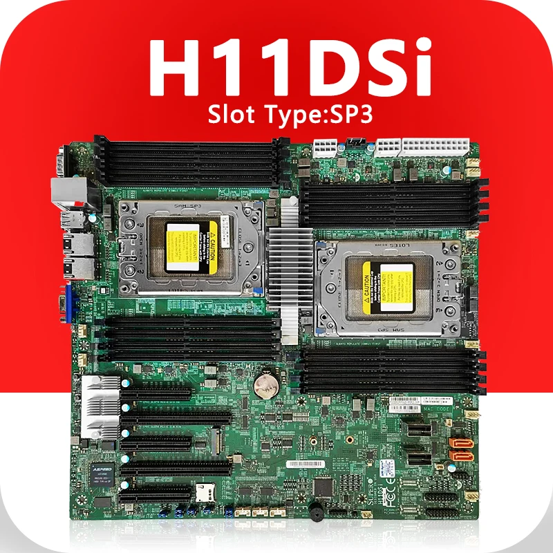 H11DSi REV 2.0 FOR Dual server Motherboard DDR4,Support EPYC 7001 7002 Series CPU  7261 7551 7282  7302 CPU FOR H11DSI Mainboard