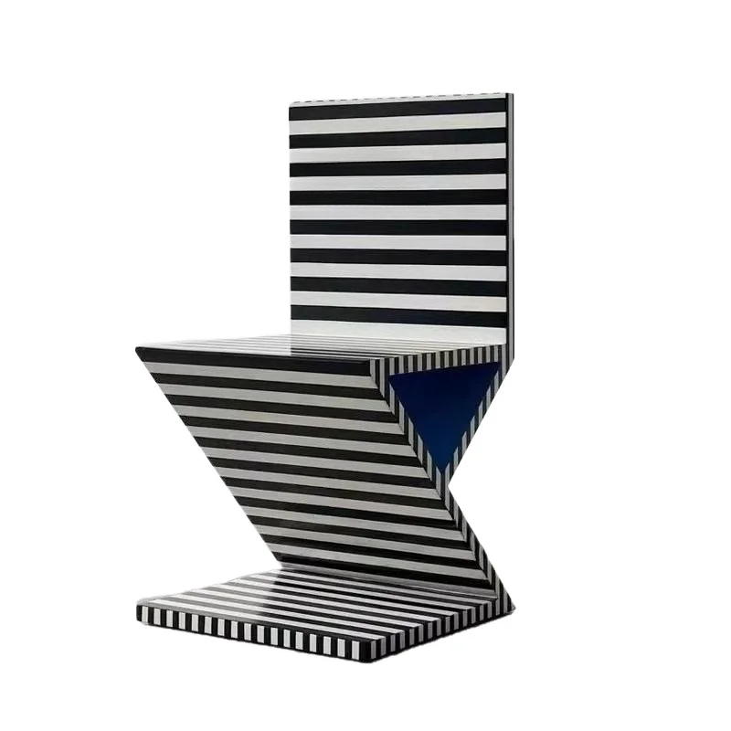 

Nordic light luxury, modern Internet celebrity designer creative personality black and white stripes