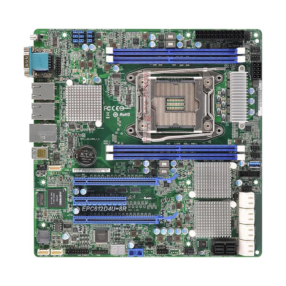 Server Motherboard For EPC612D4U-8R For ASROCK DDR4 LGA2011 C612 UATX Support E5-1600 2600 V3 V4