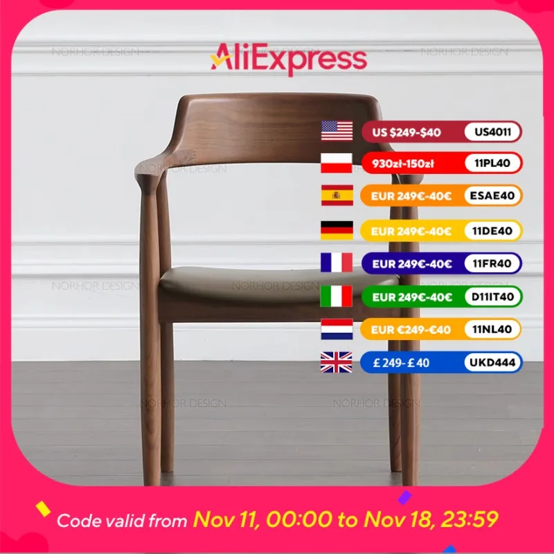 

Minimalist Armrest Dining Chair Wooden Back Rest Modern Nordic Dining Chair Living Room Sturdy Krzesla Do Jadalni Home Furniture