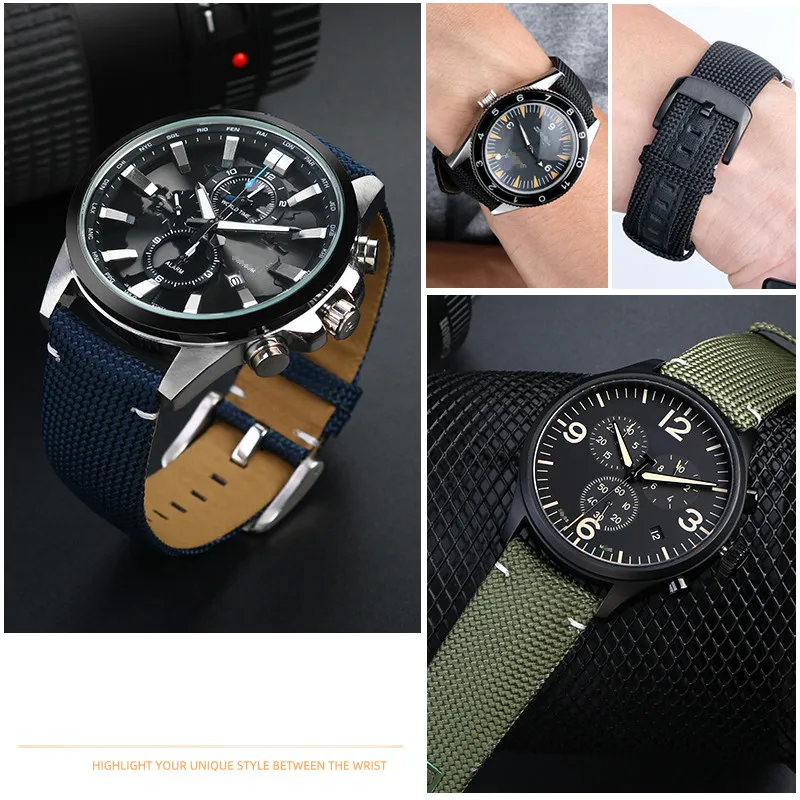 22 مللي متر النايلون مقاوم للماء حزام الساعات ل ميدو M026.629/430 المحيط ستار M042.430 استبدال سوار الفرقة الرجال الملحقات