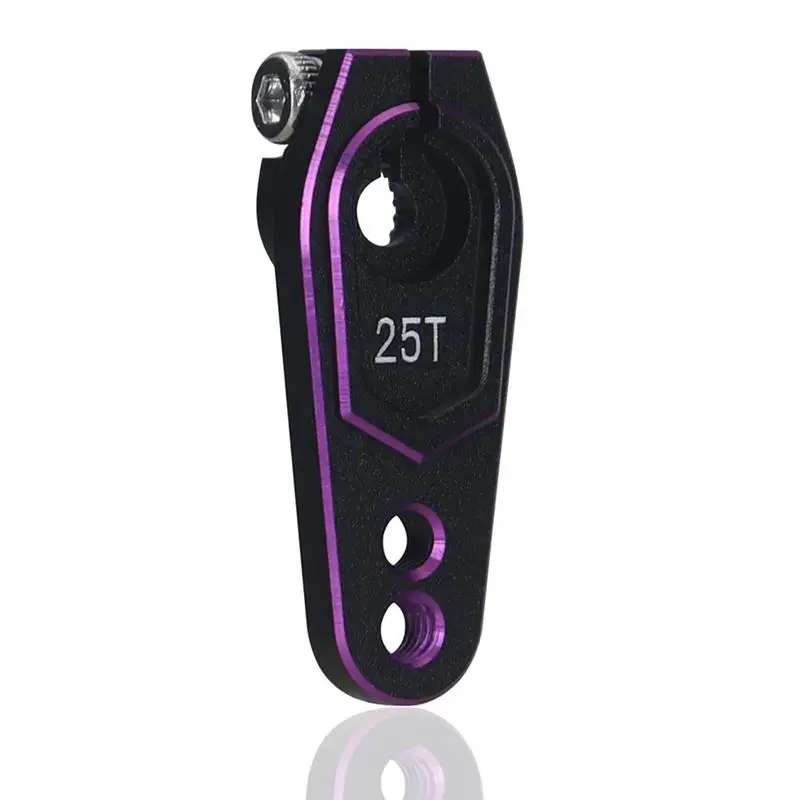 B05C-Servo Extension 25T Steering Horn For RC Car Boat Crawler Parts Servo Steering Horn Black+Purple