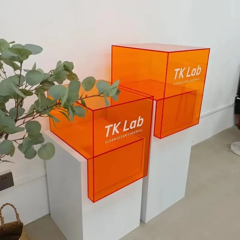 Acrylic L-shaped color stand Internet celebrity store milk tea shop Nakajima  box display decoration