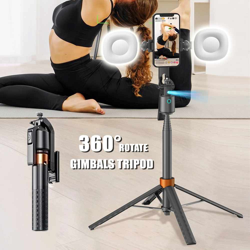 180cm/70.9in Portable Auto Face Tracking Gimbals Stabilizers Wireless Selfie Stick Tripod for Gopro Action Cameras Smartphone