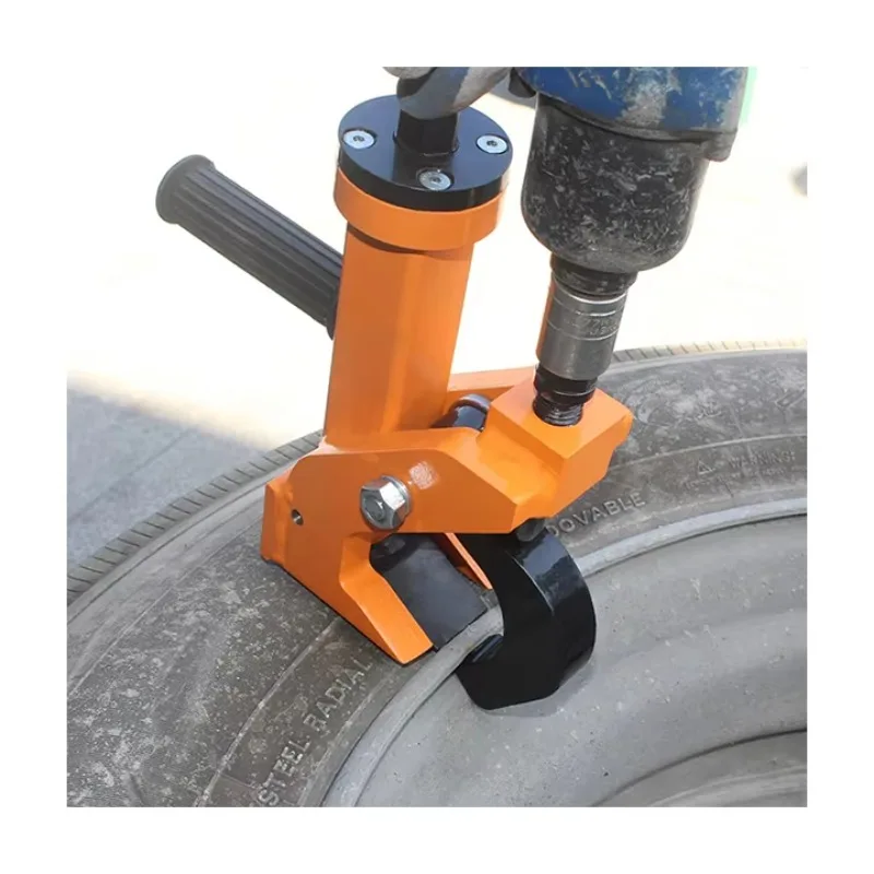 Portable tire repair tool for trucks and buses, hydraulic pneumatic truck tire replacement, bead crusher