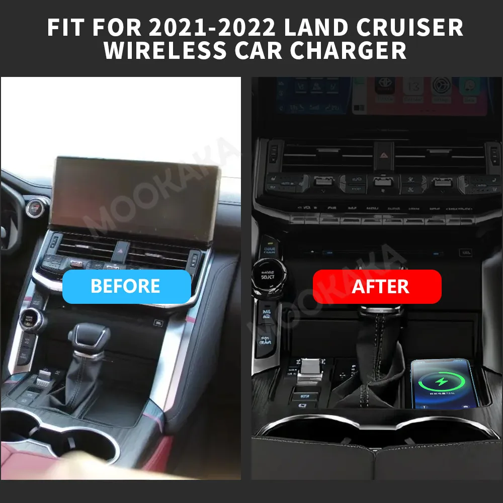 For Toyota Land Cruiser 2022-2023 Quick QI Car Wireless Charger Fast Charging Intelligent Infrared Mobile Phone Dashboard
