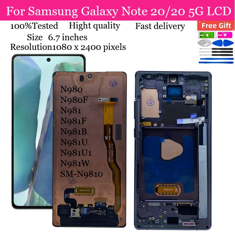 OLED For Samsung Galaxy Note 20 5G N980 N980F N981 N981F N981B N981U N981U1 N981W LCD Display Touch Screen Digitizer Assembly