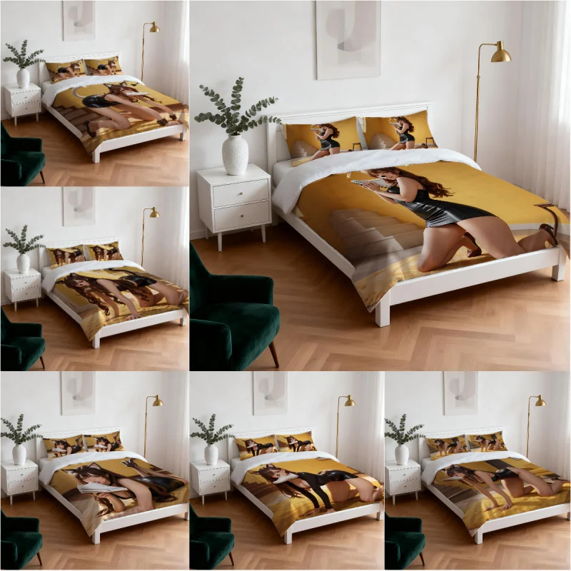 Euphoria Season 3Woof Woof Cat Girl – ensemble de housse de couette imprimée, ensemble de literie doux pour adultes, décoration de chambre à coucher