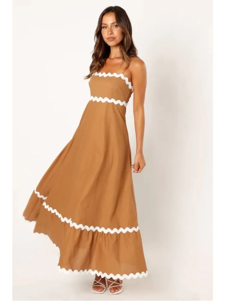 Abiti lunghi con cinturino a Spaghetti a righe Sexy per le donne abiti senza maniche da donna senza schienale per le vacanze Casual Maxi a-line