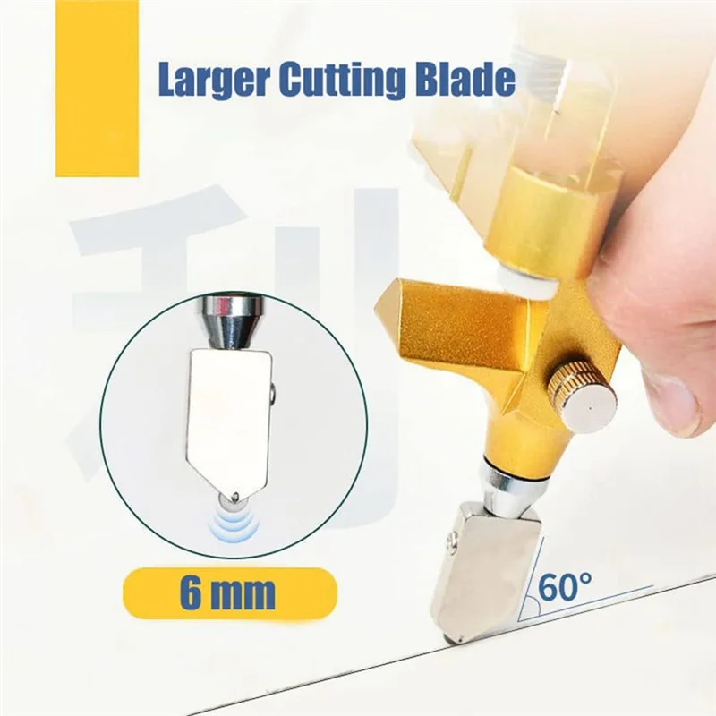 أداة يدوية لقطع الزجاج والمرآة من ABBP-DIY، قاطع قطع البلاط ثنائي الغرض مع فتحة تزييت للاستخدام المنزلي