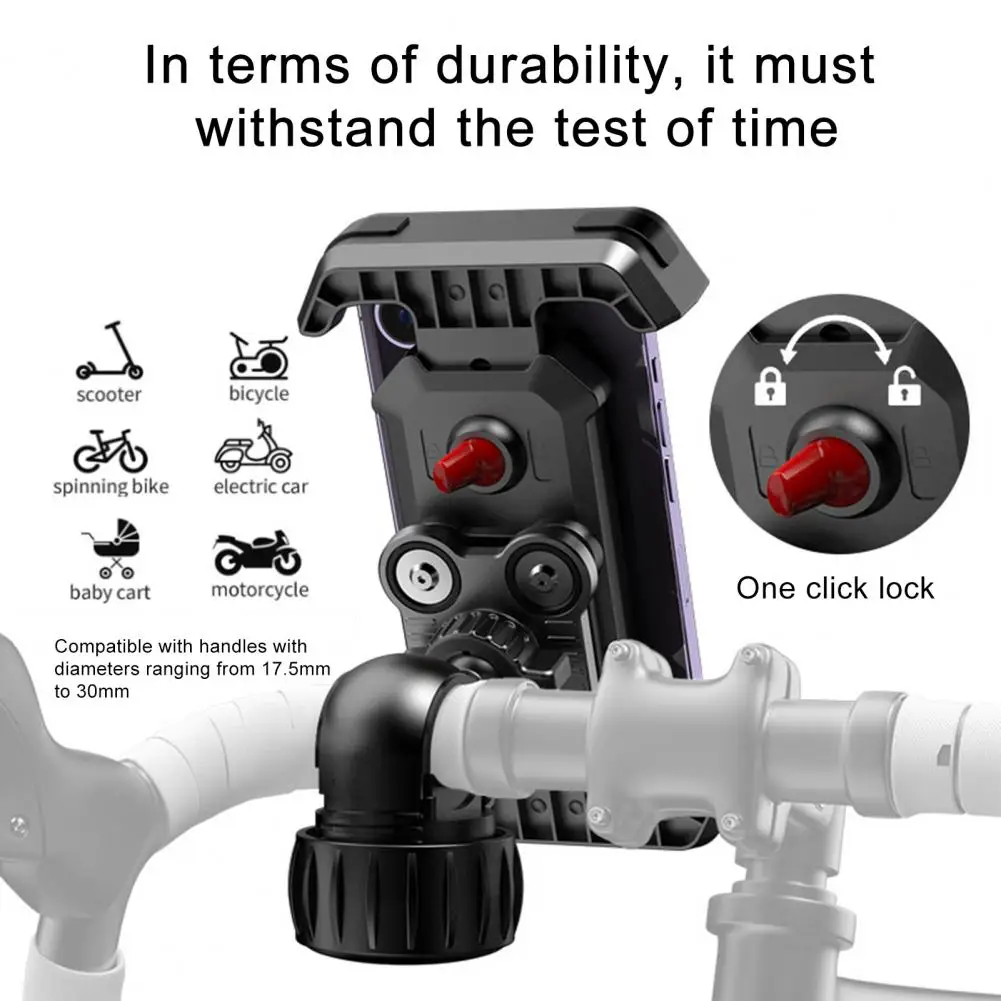

Cycling Phone Stand Bike Adjustable Handlebar Phone Mount Mountain EBike Scooter Quick Release Phone Holder Fits 4.7-7" Phones