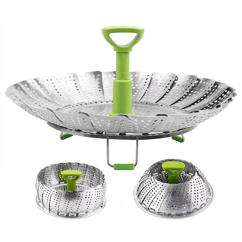 

Various Sizes Pot Adjustable Cooking Food Steamer Foldable Expandable Vegetable Steamer Basket Stainless Steel