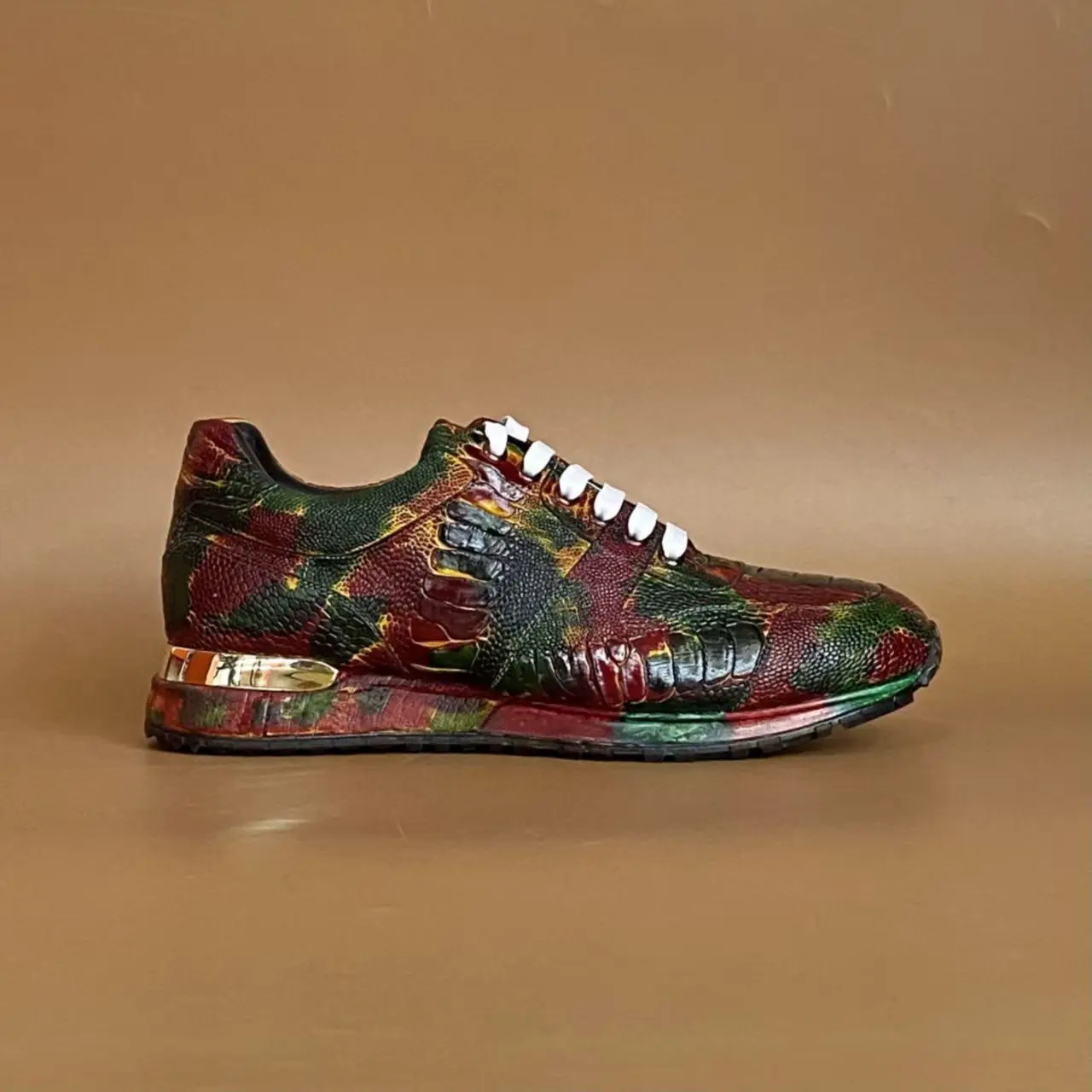 2025 new arrival Fashion Ostrich skin causal shoes men,male Genuine leather shoes PDD749