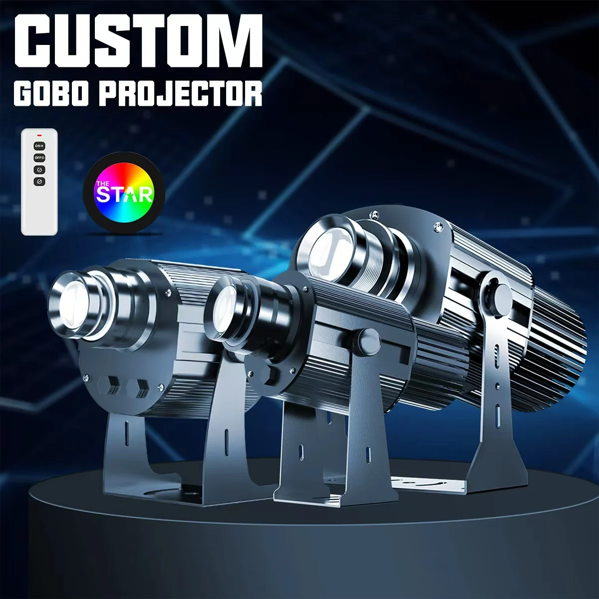 Custom Logo Lense Led HD Sign Indoor Head Outdoor Ip67 Waterproof Rotating Advertising Image Projection Door Lamp Gobo Projector