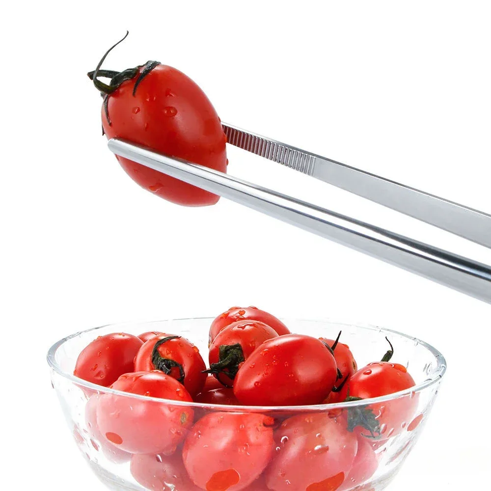 30cm szczypce kuchenne ze stali nierdzewnej precyzyjna pęseta szczypce kuchenne do grilla szczypce do żywności zagęszczony codzienny zacisk narzędzie — zdjęcie 4