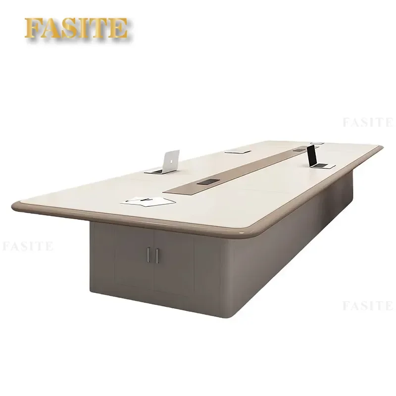 For Large Office Conference Table Long Simple Modern Negotiation Desk Designer High End Light Luxury Paint Furniture Meeting