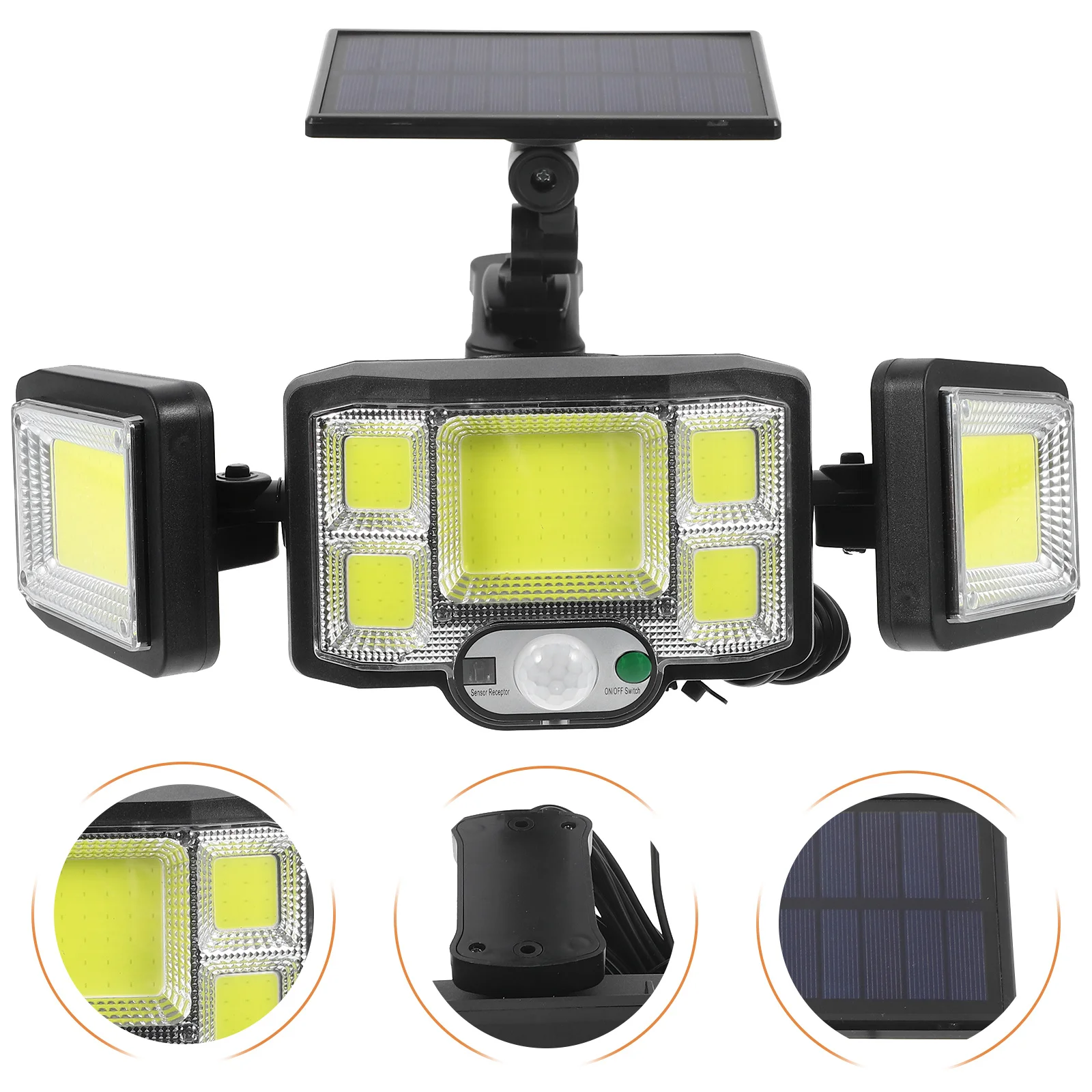 

1Set Solar Powered Wall Light Outdoor Waterproof Solar Spot Flood Light with Remote Control for Porch Pathway Security