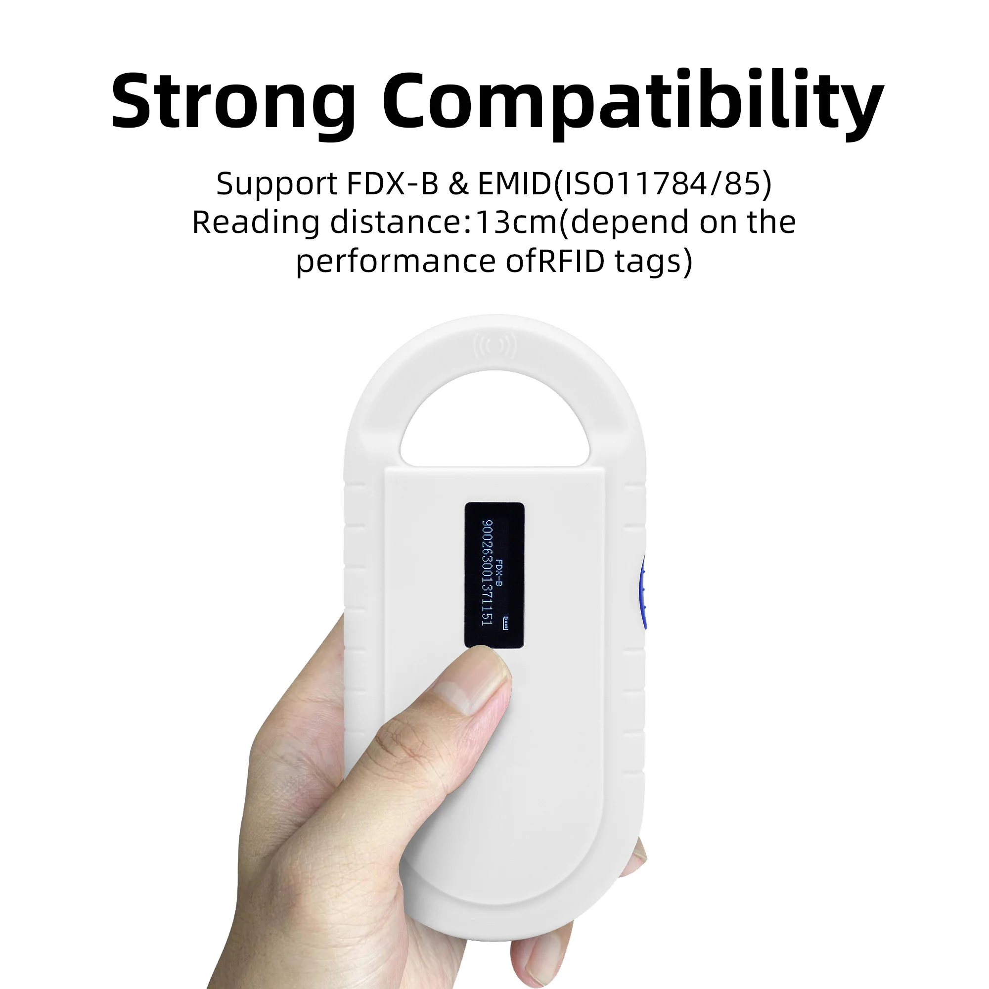 134.2KHz Animal RFID Reader 125kHz Pet ID Reader Cat Dog Microchip Scanner FDX-B Glass Chip Tag Reader