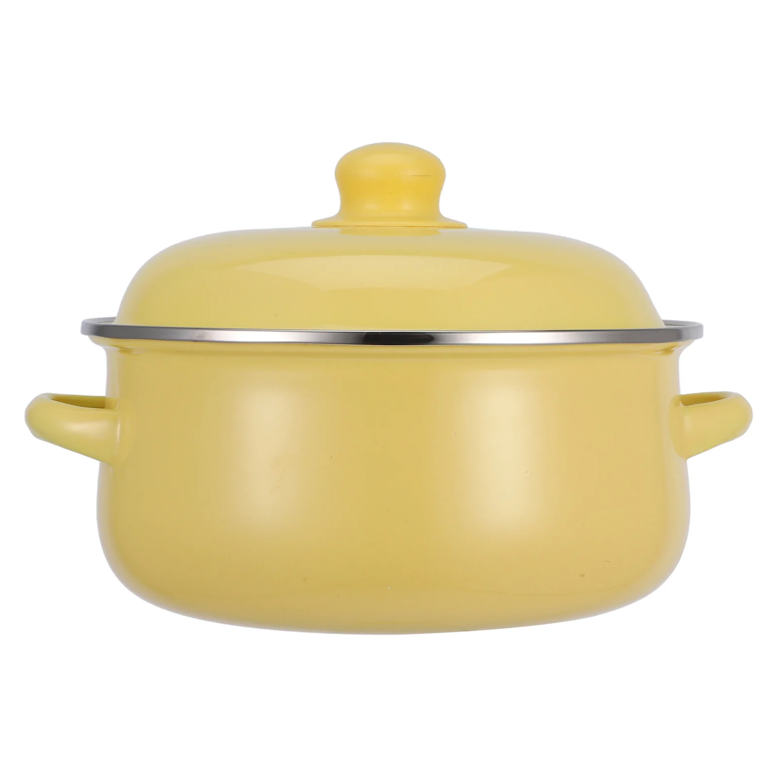 

20cm Enamel Pot Thickened Cookware Sauce Pan Lid Handles Non Stick Cooking Pots Soup Stock Simmer Pho Ramen Stew Boiler